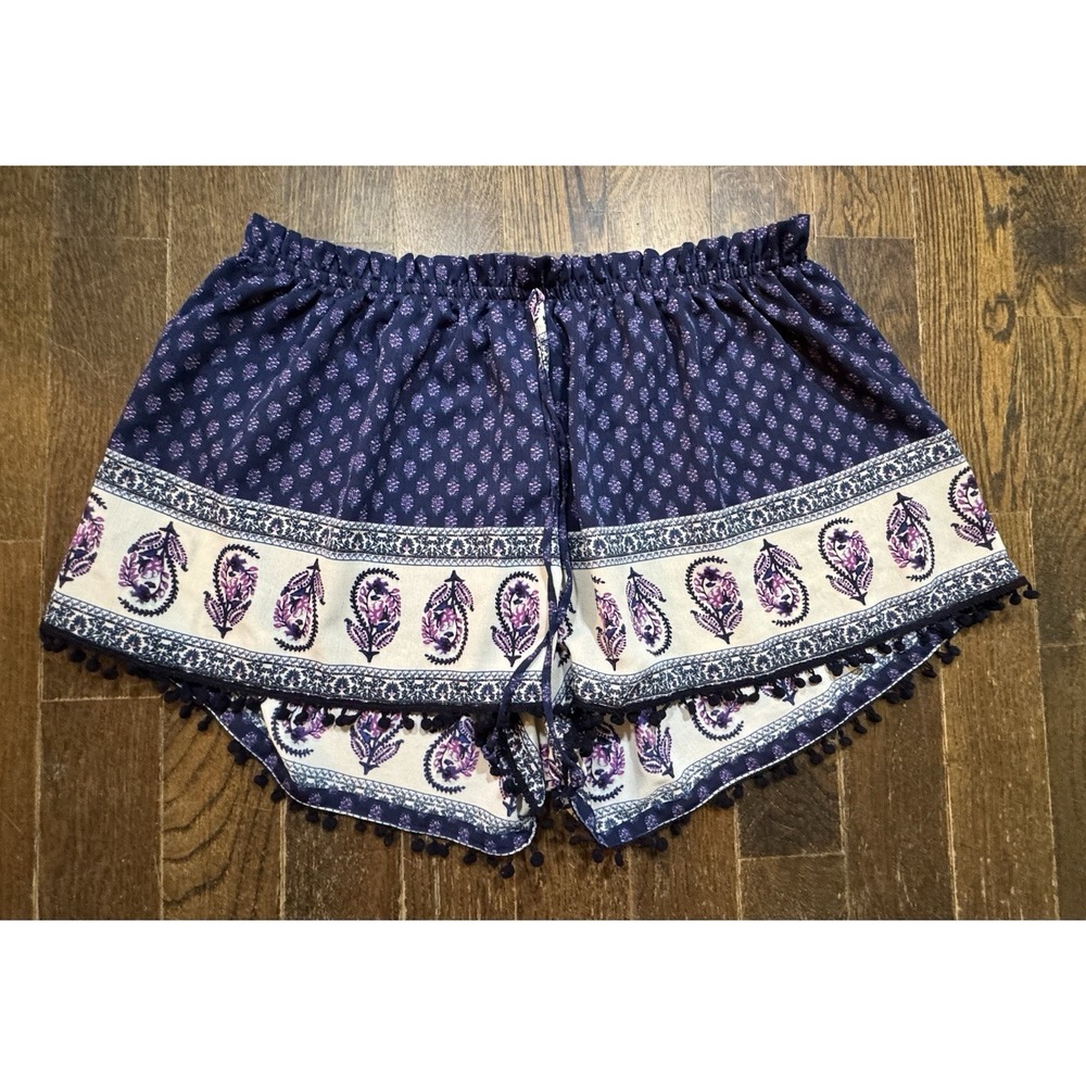 LIVING DOLL LOS ANGELES Shorts Multicolor‎ Print Pull On Elastic Waist Size 1X
